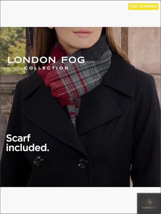 Plus Size Double Breasted Wool Blend Peacoat with Scarf Classic Elegant Formal - Picture 7 of 7